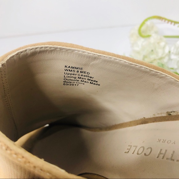 Kenneth Cole Kammie Slip On Tan Peep Toe Mules - Picture 3 of 8